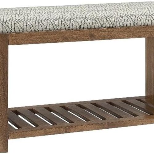 Geometric Upholstered Entryway Bench